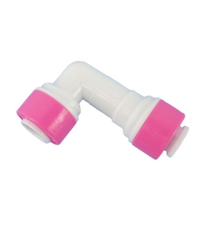 Visszacsapószelep könyök membránházba, 1/4" x 1/4", Quick (PINK)