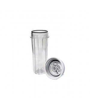 CleanLife szűrőház ÁTLÁTSZÓ, dupla "O" gyűrűs, 10", 1/4", kupakkal