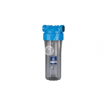 Aquafilter szűrőház légtelenítővel, átlátszó, dupla "O" gyűrűs, 10", 1/2"