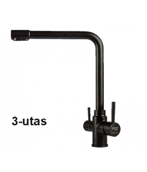 Konyhai csaptelep víztisztítóhoz, 3-utas, Modern dizájn, HAJLÍTOTT, MATT FEKETE, EW