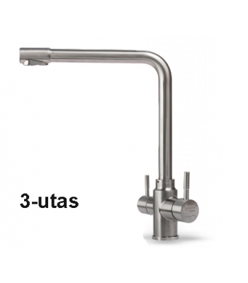 Konyhai csaptelep víztisztítóhoz, 3-utas, Modern dizájn, HAJLÍTOTT, INOX, EW