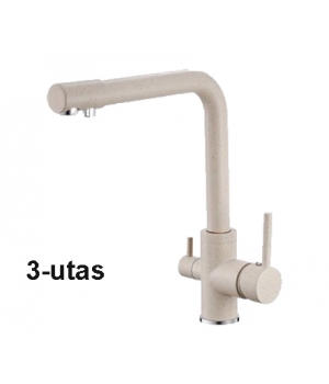 Konyhai csaptelep víztisztítóhoz, 3-utas, Modern dizájn, HAJLÍTOTT, MATT BÉZS