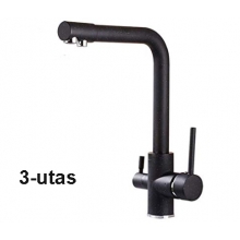 Konyhai csaptelep víztisztítóhoz, 3-utas, Modern dizájn, HAJLÍTOTT, MATT FEKETE