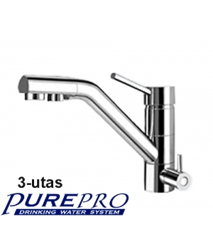 Konyhai csaptelep víztisztítóhoz, 3-utas, Modern dizájn, KRÓM, PurePro